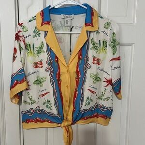 Rachel Zoe cropped blouse size small